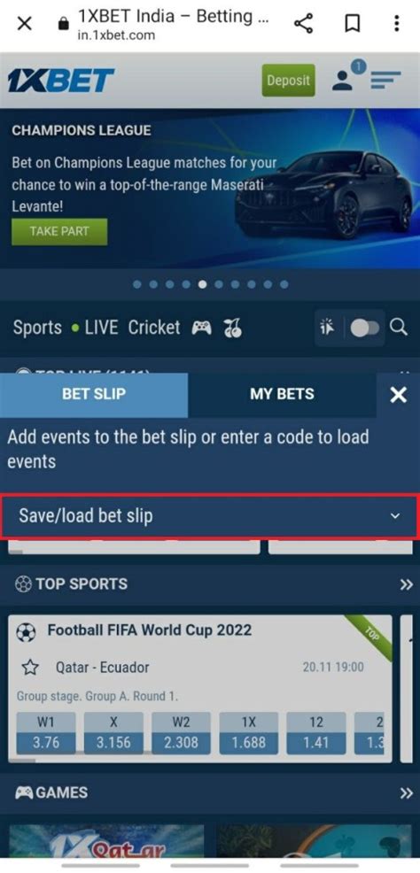 How to Load Bet Codes On 1xBet: ONLINE SPORTS .